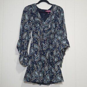 Betsey Johnson Bambi bell sleeve dress navy sz 2